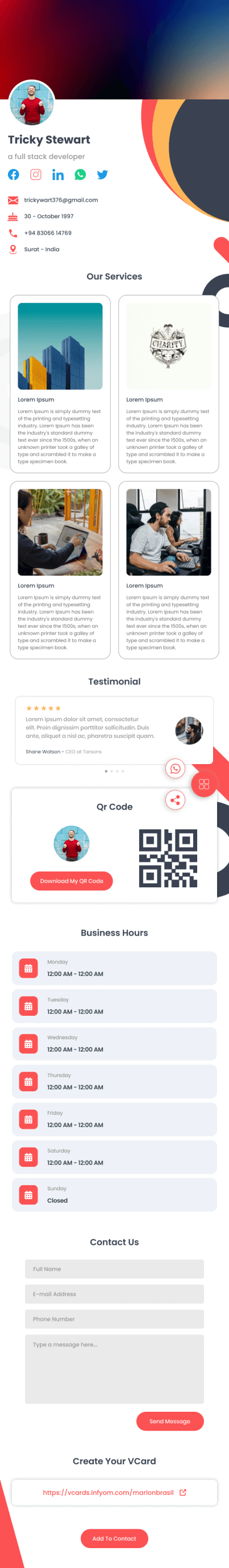 Executive Profile Digital Card