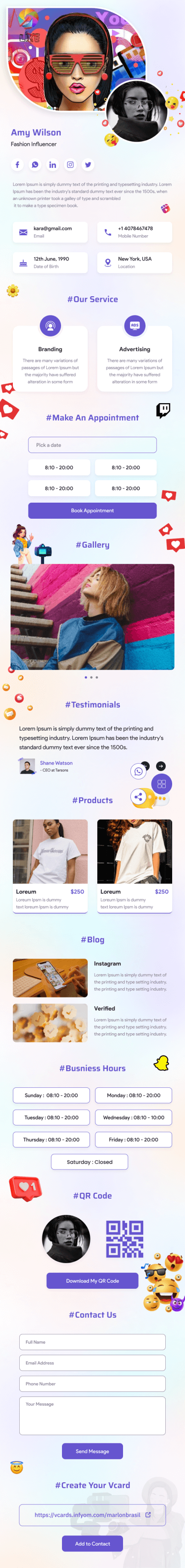 Social Media Influencers Digital Card