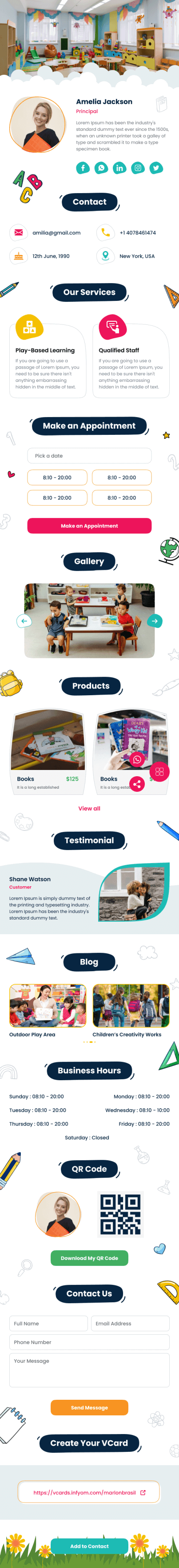 Teacher Digital Card