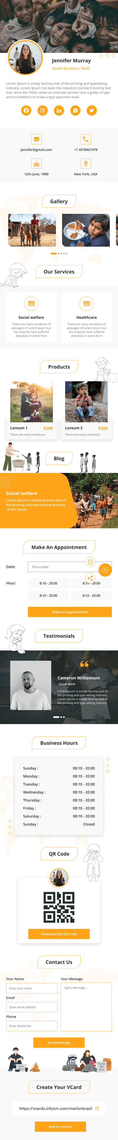 Social Services / NGO Digital Card