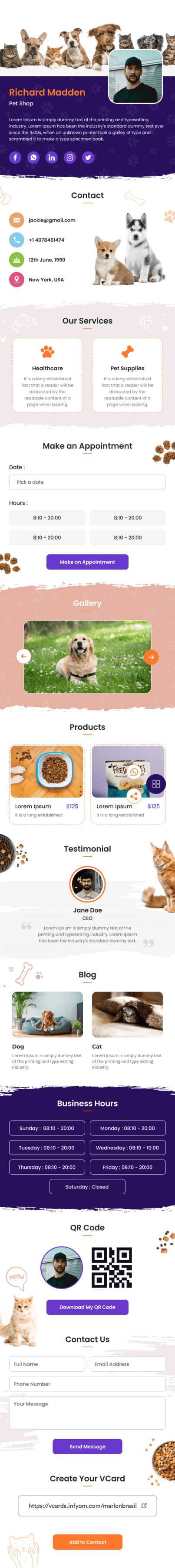 Pet Shop Digital Card