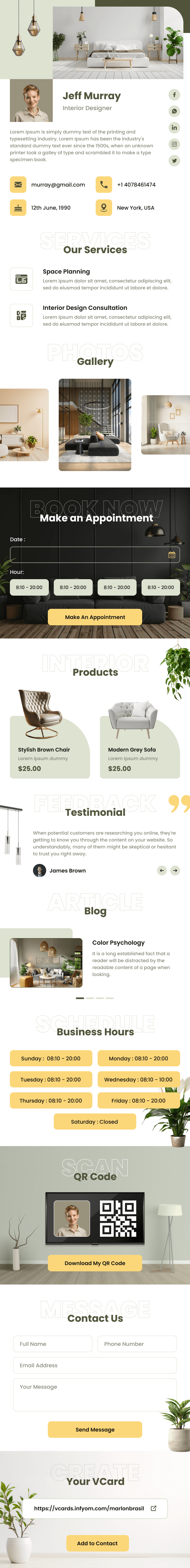 Interior Designer Digital Card