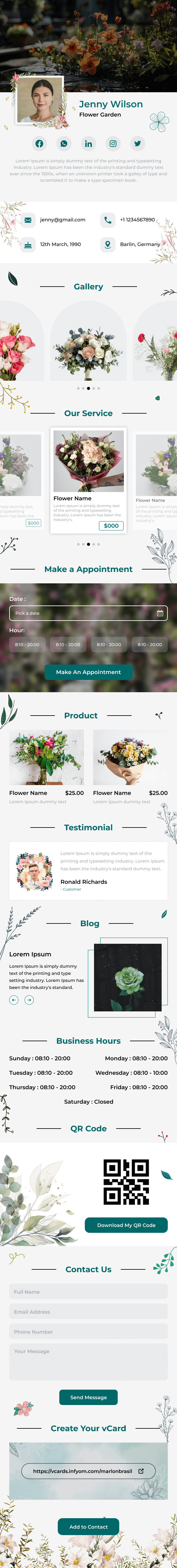 Flower Garden Digital Card